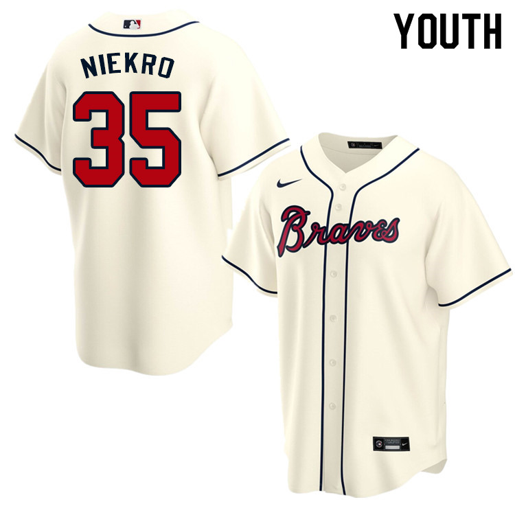 Nike Youth #35 Phil Niekro Atlanta Braves Baseball Jerseys Sale-Cream